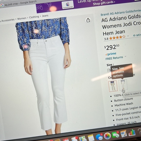 AG Adriano Goldschmied The Jodi Crop Jeans in Optic White - Picture 3 of 9